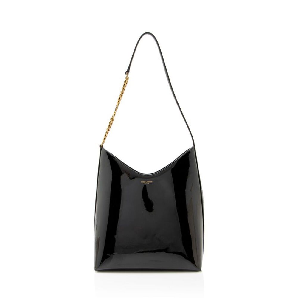 Saint Laurent Patent Leather Rendez-Vous Hobo